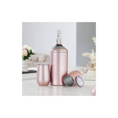 wine chiller set large premium cooler 750ml bottles insulated and double walled stainless steel chiller and tumblers with spill proof lids