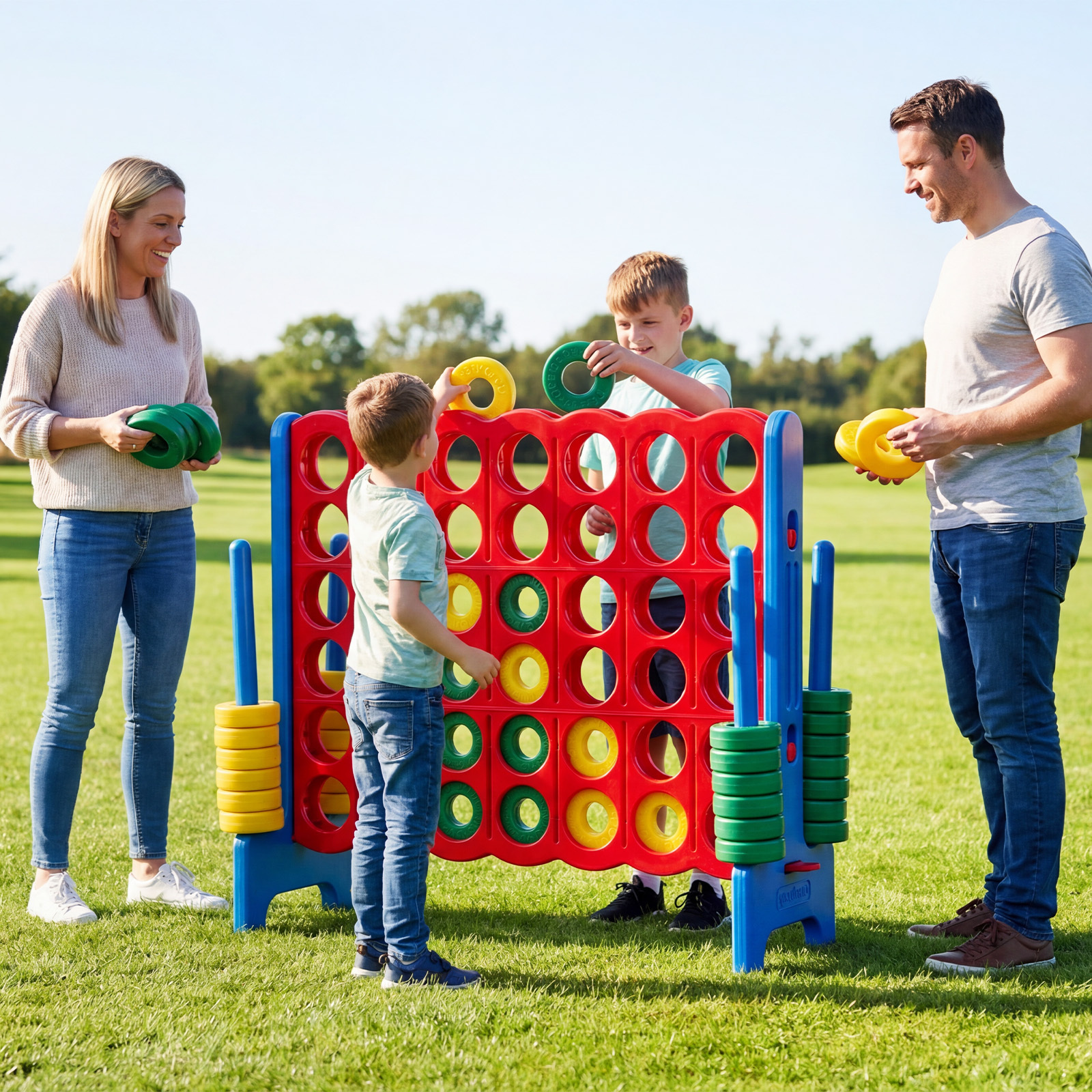 jumbo giant connect four   set with carry bag   42 chip rings 2 reset levers suitable for indoor   board   for kids and   portable   for parties camping competitions