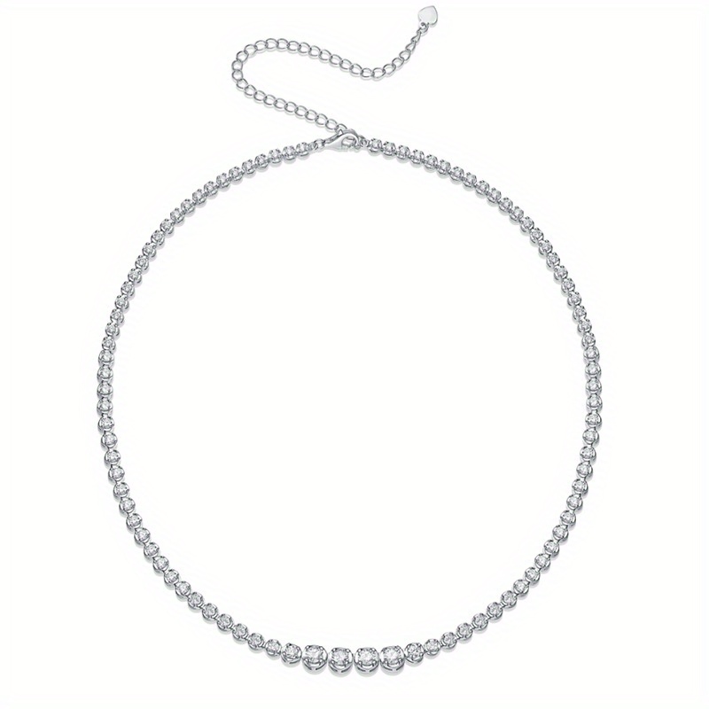 Image of Moissanite Silvery Plated 18k White Golden Necklace, Formal Occasions, Chic Pendant, Bohemian Style, Fine , Highquality Plating, Statement Piece, Gift For Her, Accessory Collectors