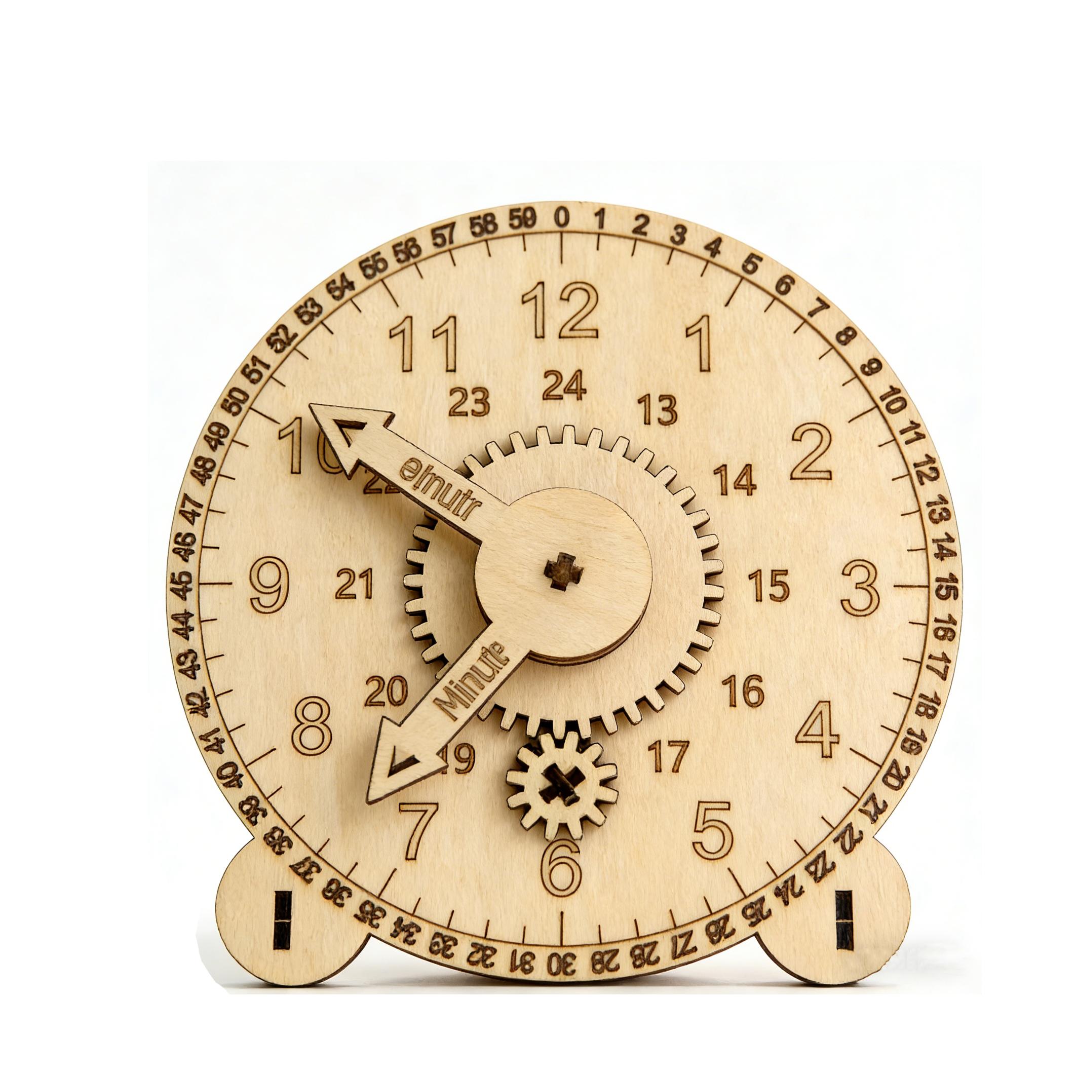 Wooden 3d Puzzle Clock - Desktop Mechanical Sculpture Model Kit, Unique Office & Home Decor Accent Gift For Adults