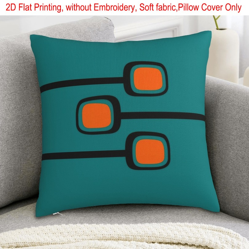 TEMU 2d Flat - 1pc, 2d Flat Printing, Vintage Branch Mid-century Modern Pillow Cover, , Single-sided Printing, Without Embroidery, Pillow Inserts Not