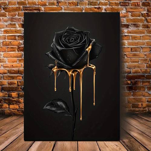 room decor 1pc canvas printed poster wooden frame modern rose canvas art wall decor for living room and bedroom