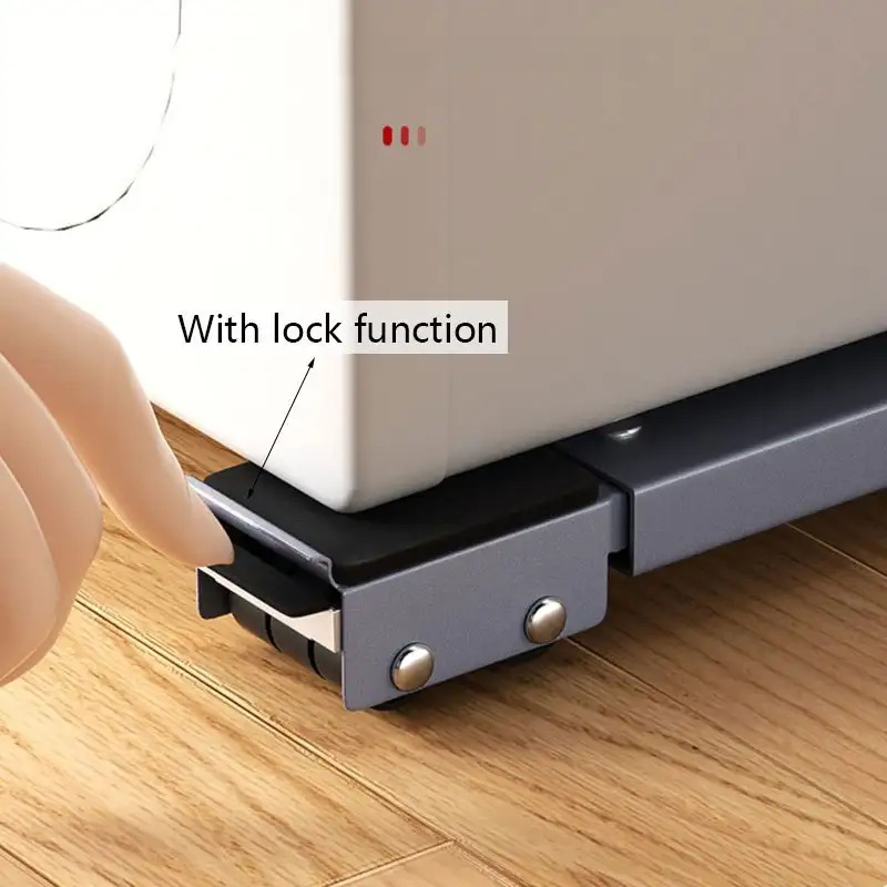 A Sturdy Solution for Moving Appliances! Adjustable-height Base for Refrigerators and Washing Machines, with a Load Capacity of up to 800 Lbs, Equipped with 24 Silent Casters, a Locking Mechanism, and Extendable Brackets, Perfect for Relocation