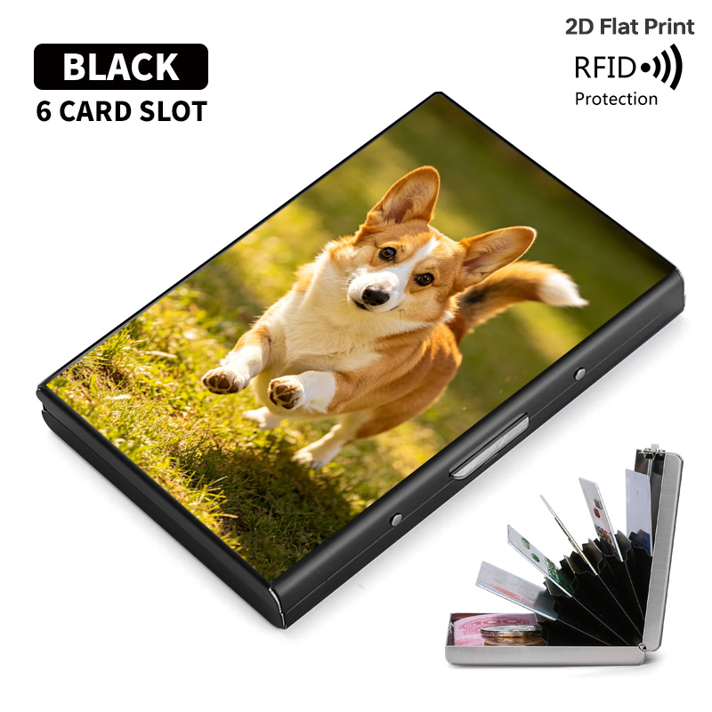TEMU Custom Photo Card Holder, Self- Photo Printing, 6 Card Slots For Storing Cards And Cash, Rfid-blocking, Ultra-thin And Portable, Suitable For