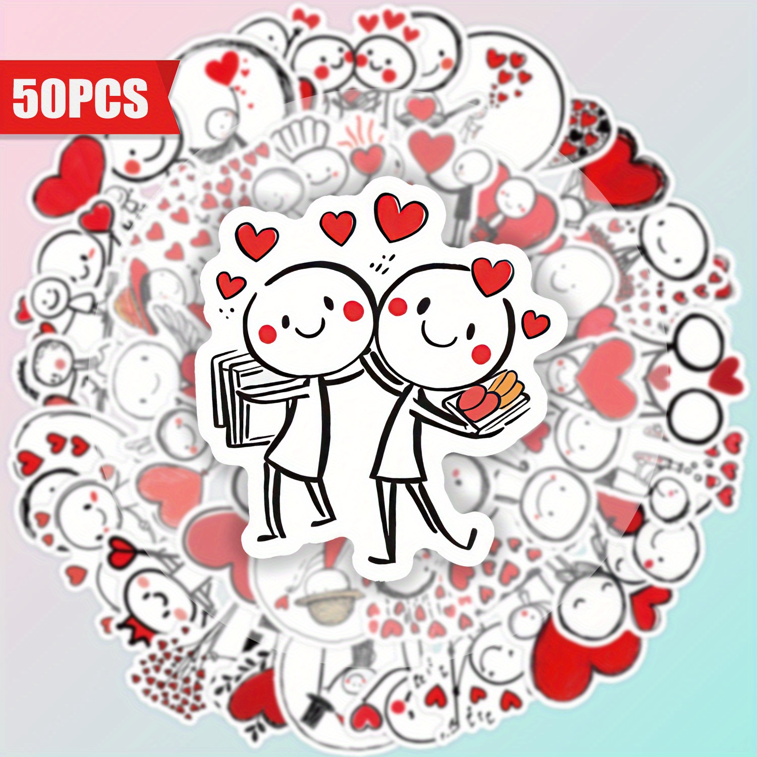 A Set Of 50 Stickers Featuring Heart Designs And Vibrant 3 Lilian Patterns. Vinyl Aesthetic Decals Are Ideal For Embellishing Laptops, Mobile Phones, Guitars, Water Bottles, Vehicles, Tablets, Luggage