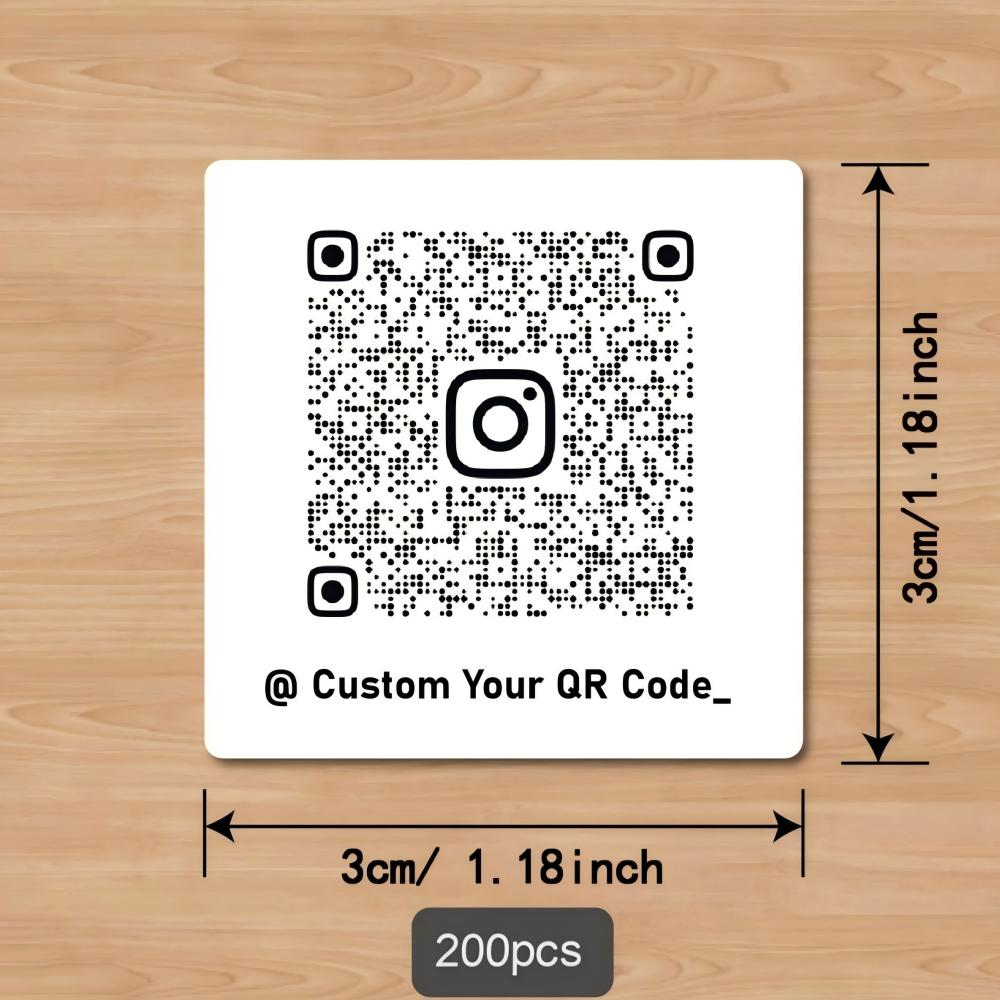 TEMU 3cm/4cm/5cm/6cm White Stickers - Custom Printed Square Stickers, Brand Name Stickers, Personalized Text Stickers, Social Code Stickers, Labels,