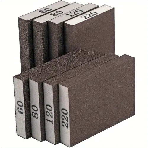 8 pack sanding sponge blocks 4 60 80 120 220 high elastic washable reusable sandpaper pads with baking soda grit for wood drywall metal glasses repair 4 x2 75 x0 65 hand sander pads versatile sanding flexible grip design grit