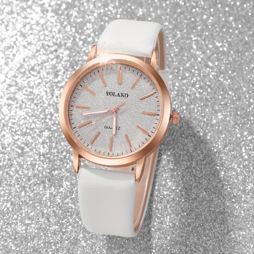 5pcs Elegant Women's Quartz Wristwatch Set with Accessories