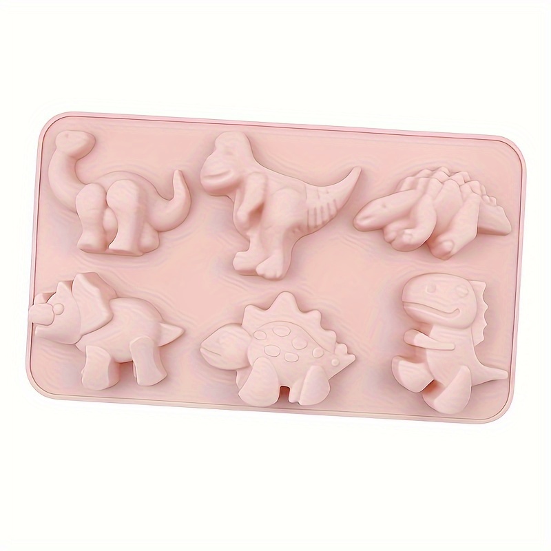 Image of 6- Dinosaur Silicone Cake Mold Cartoon Animal Shapes For Making Mousse Cakes, Soaps, Chocolates, And Candies, Perfect Gift For And Baking Enthusiasts