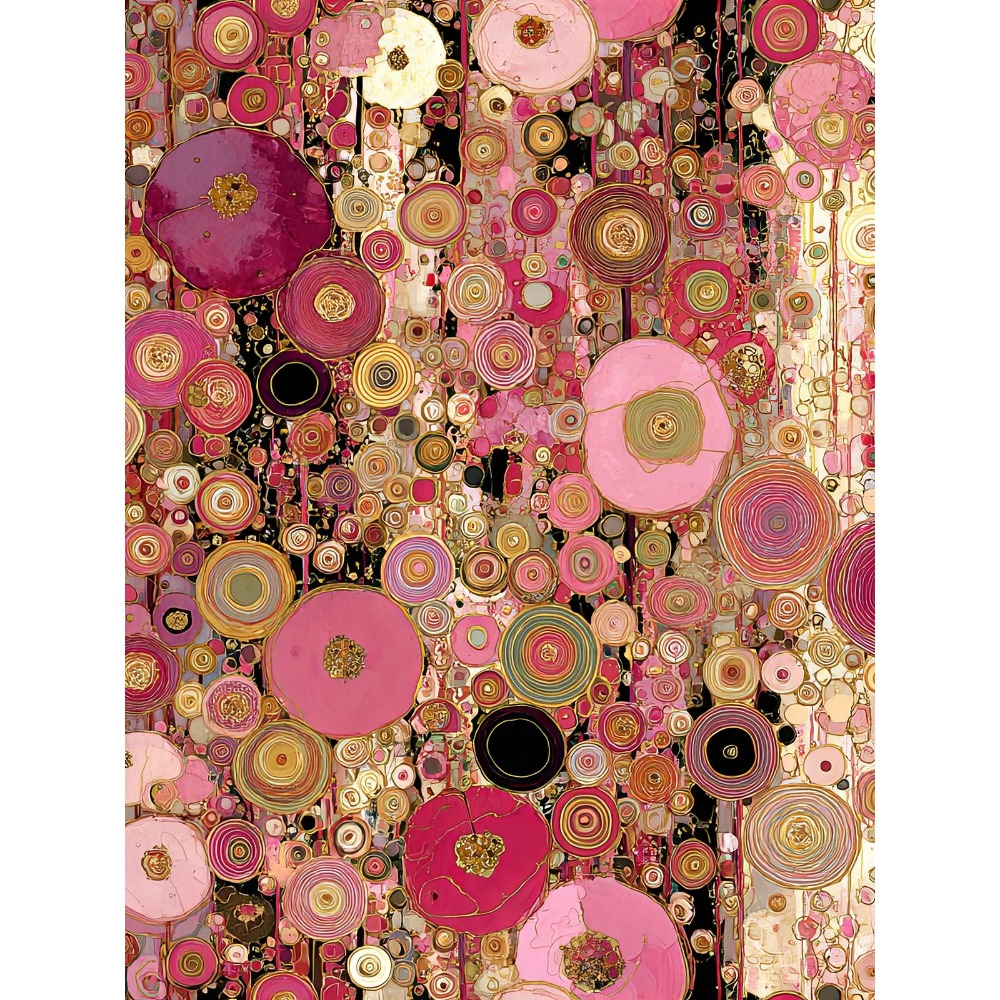 TEMU Peinture Diamant Mosaïque Florale Klimt - à , Convient pour la Décoration Intérieure, Inclut des Pierres Rondes, Artisanat Rose Klimt, Cadeau de