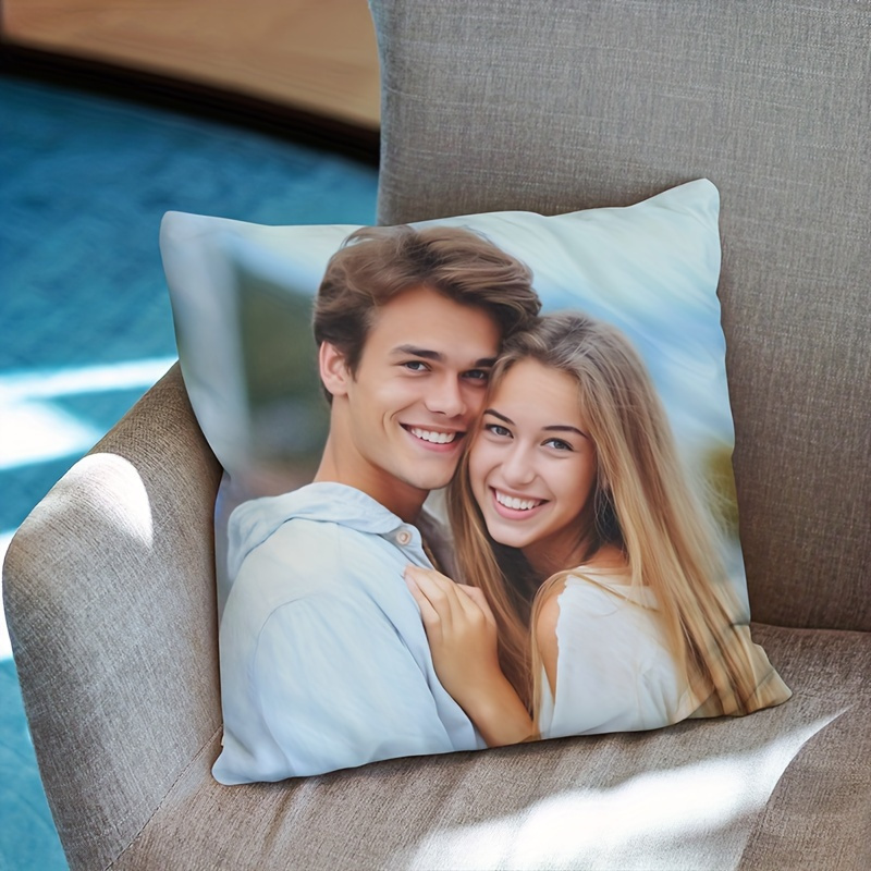 large custom couple pillow cover diy personalized sofa   modern   dual sided print no insert included polyester fabric   decor for halloween and christmas gifts pillows decorative for couch cushion pillow pillow covers for bedroom pillow for sofa pillow holiday gifts contemporary design machine washable zipper closure holiday buyers gift   Product details 0