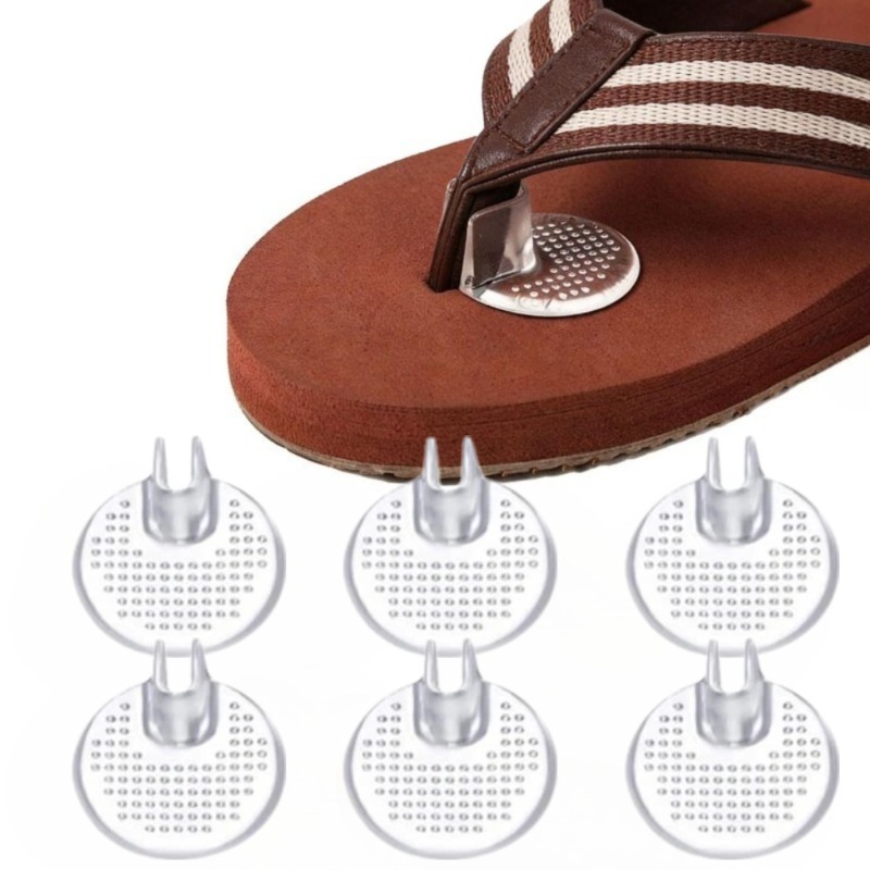 TEMU 6-pack Silicone Wedge Slipper Toe Covers, Silicone Toe Pads, Small Dot Anti-slip Pads, Suitable For Sandals And Slippers, The For Summer