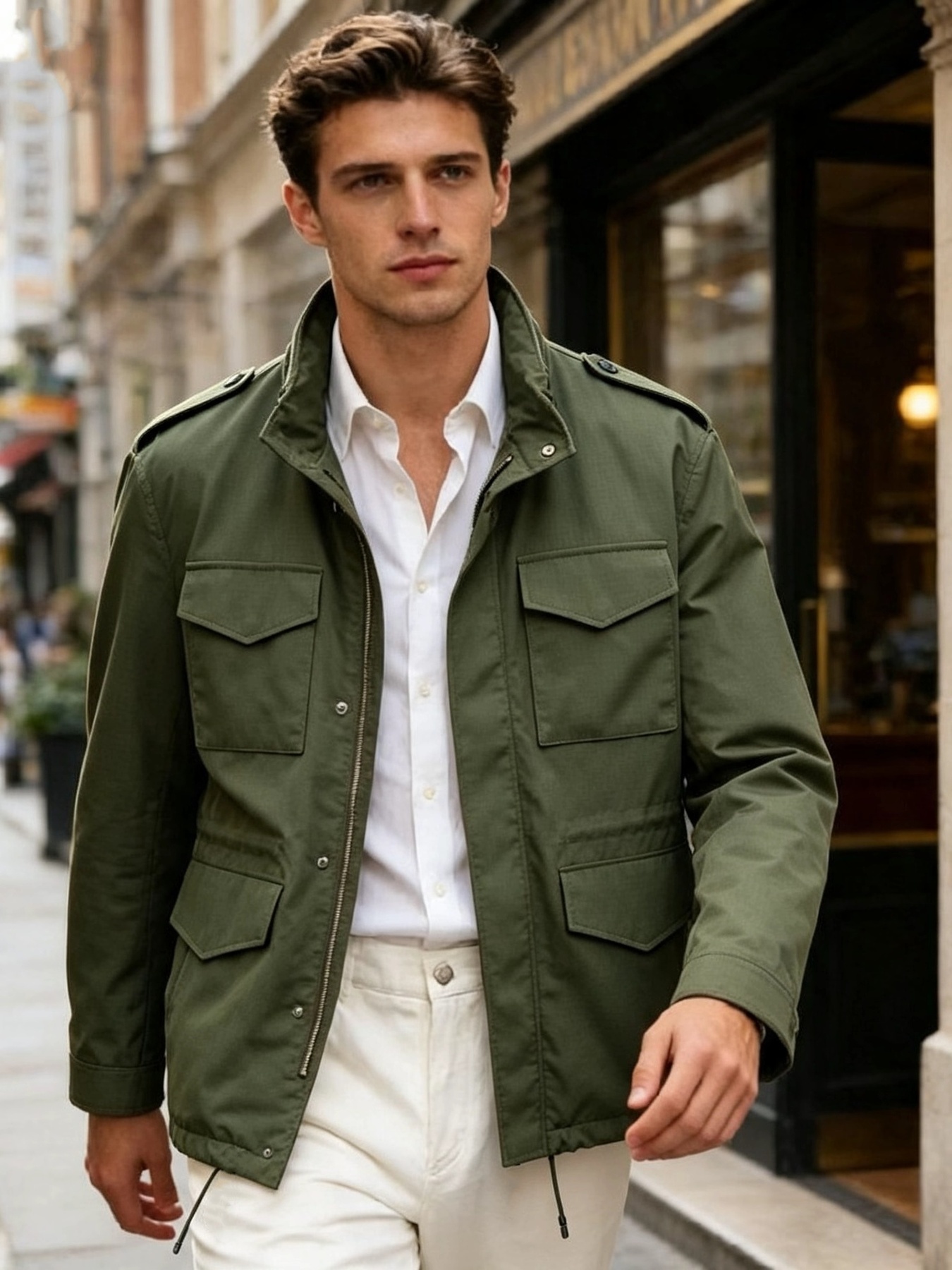 2026 mens spring autumn casual jacket coat mens workwear jacket suitable for daily   casual   sports wear top outerwear mens clothing fern green 0