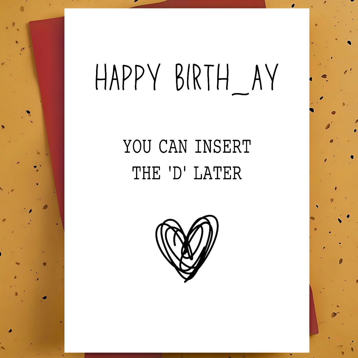 TEMU 1 carte amusante pour petit ami, - Art minimaliste de ligne de cœur, vœux d'anniversaire ludiques, épaissie, avec enveloppe