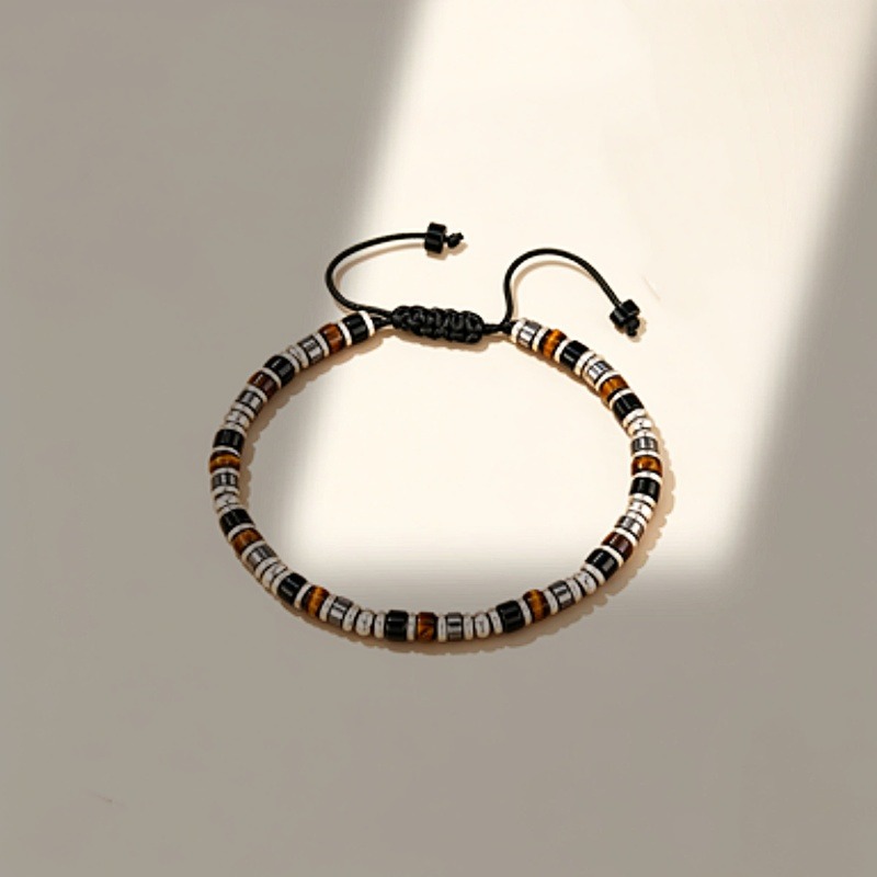 Triple Protection Natural Stone Men's Beaded Bracelet