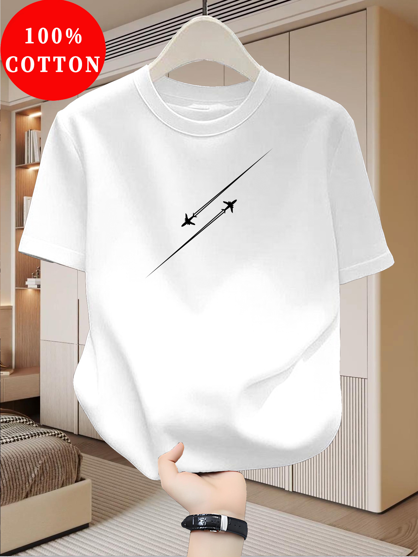 T-shirt Homme En Coton Pur Coupe Ample Pour Été Confortable_voghion.com
