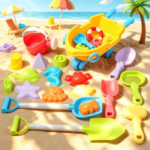 summer yacht beach toy set seaside toy cart beach shovels for digging sand mini cart yacht beach toys kids party gift bag random colors and styles