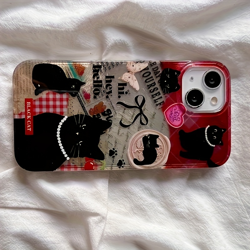 TEMU Funda para Teléfono - Gato Dulce y , Cobertura Total, Protección Anti-Caídas, Carcasa Blanda Adecuada para Apple iPhone 17/16/XR/11/12/13/14/15