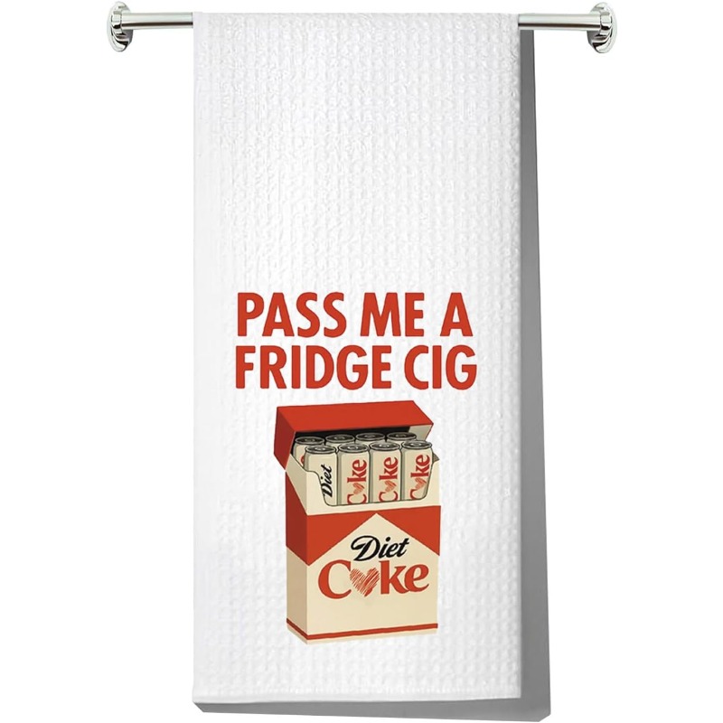 TEMU 1pc 18 X 26 Inches Diet Towel Soda Lover Gift Dish Towel Pass Me A Fridge Cig Diet Drinking Dish Towel (pass Me Kt)