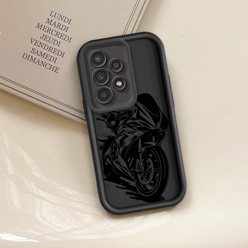 TEMU Phone Case: Motorcycle Rider Art For Galaxy A56 A55 A52 A51 A35 A16 A15 A13 A12 A11 A10s A05s A05s A05 A04 4g 5g Eye Ladder Matte Wine Red Tpu