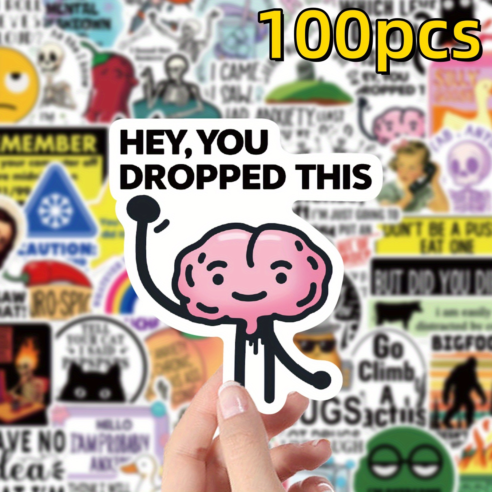 100 humorous and   with   puns glossy surface suitable for laptops water bottles luggage helmets motorcycles guitars holiday gifts rewards and laptop shell stickers