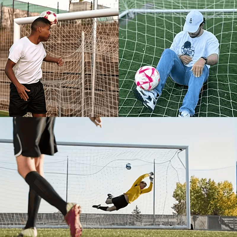 Portable Folding Soccer Goal, Heavy-Duty Yet Lightweight Training Goal (White Net Without Crossbar), Integrated Quick Fold Design, Suitable for Yard, Beach, And Park Use, Specifically for Adult And Team Outdoor Training