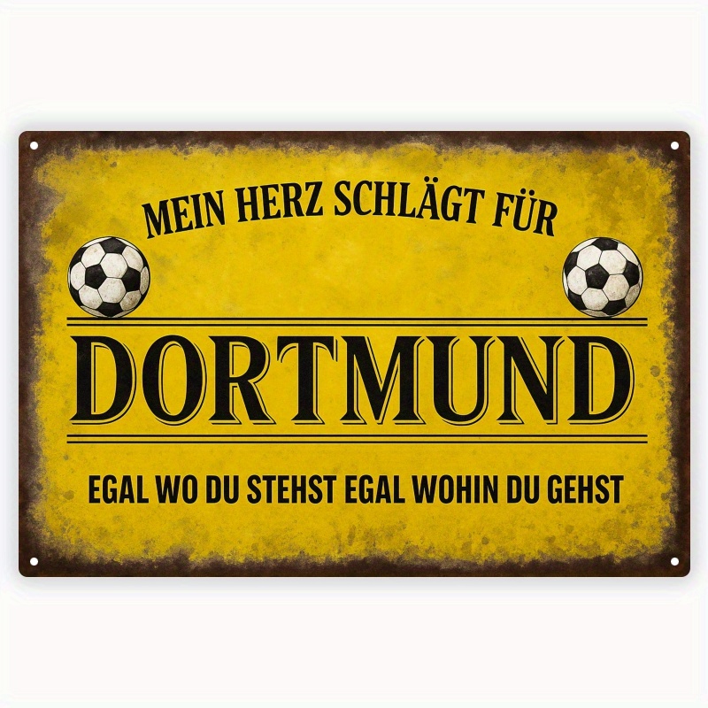 E-shop 2D Flat - Ein einzigartiges 2D-Metallstück, inspiriert vom "Germany - Dortmund Support Sign", für jeden Raum, einschließlich Zuhause, Zimmer,