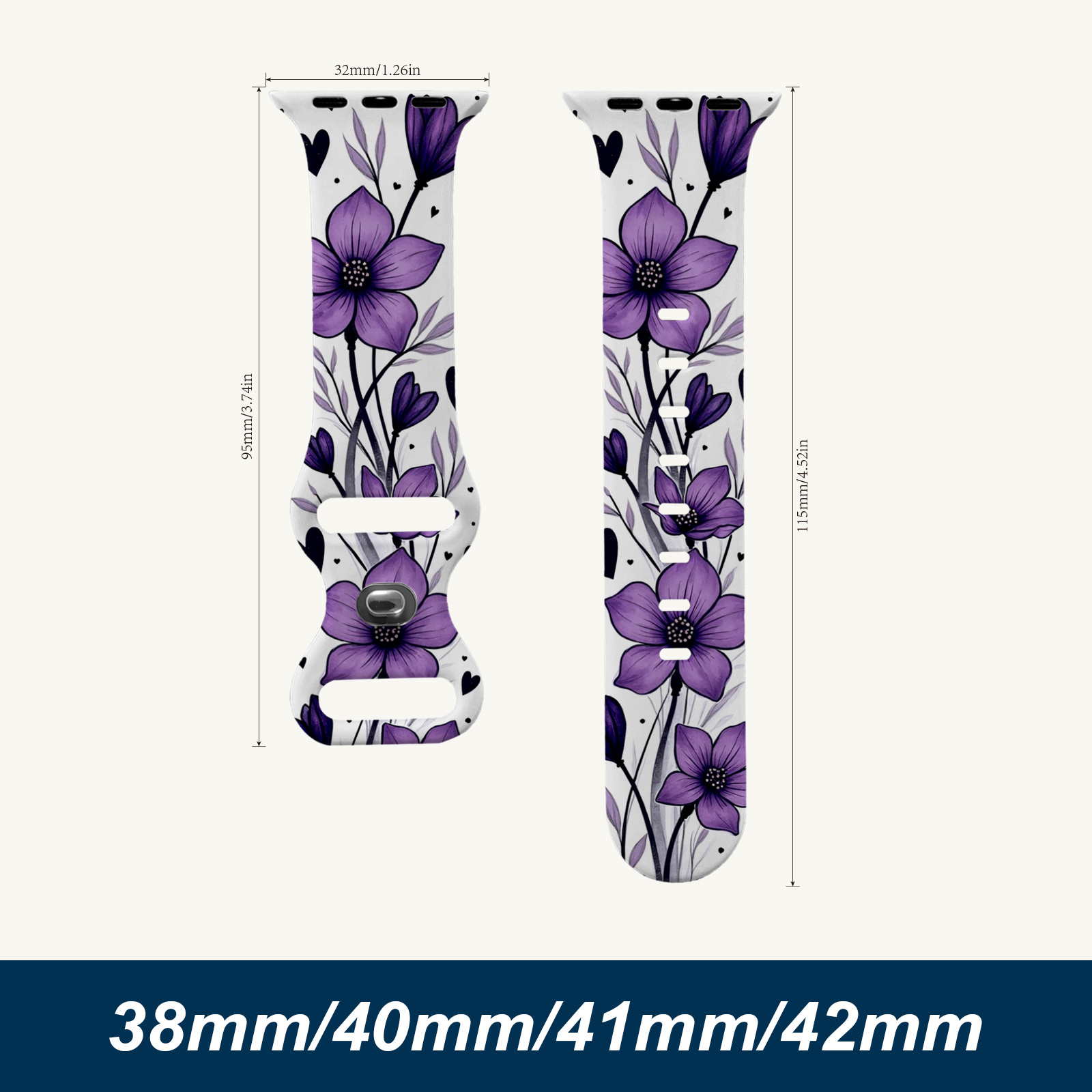TEMU Iwatch Bands Colorful Watch Bands Straps Designer Se1/2 Ultra1/2/3 For Womens/mans Silicone Bands Floral Smart 44/45/46/49mm Compatible With