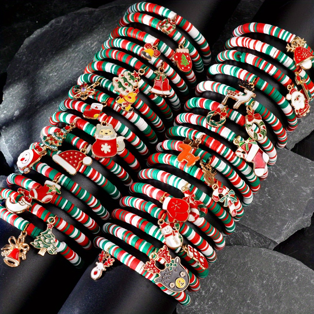 

36pcs Christmas Heishi Bracelet Set For - - Stacking Bracelets , , And - For Parties And