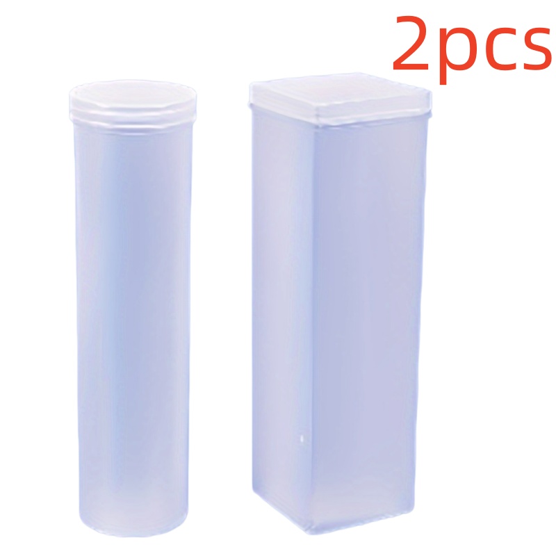 TEMU 2pcs Reusable Plastic Food Storage Containers With Lids - Rectangular & Cylindrical Airtight Suitable For Pasta, Snacks, , Pantry Organization,