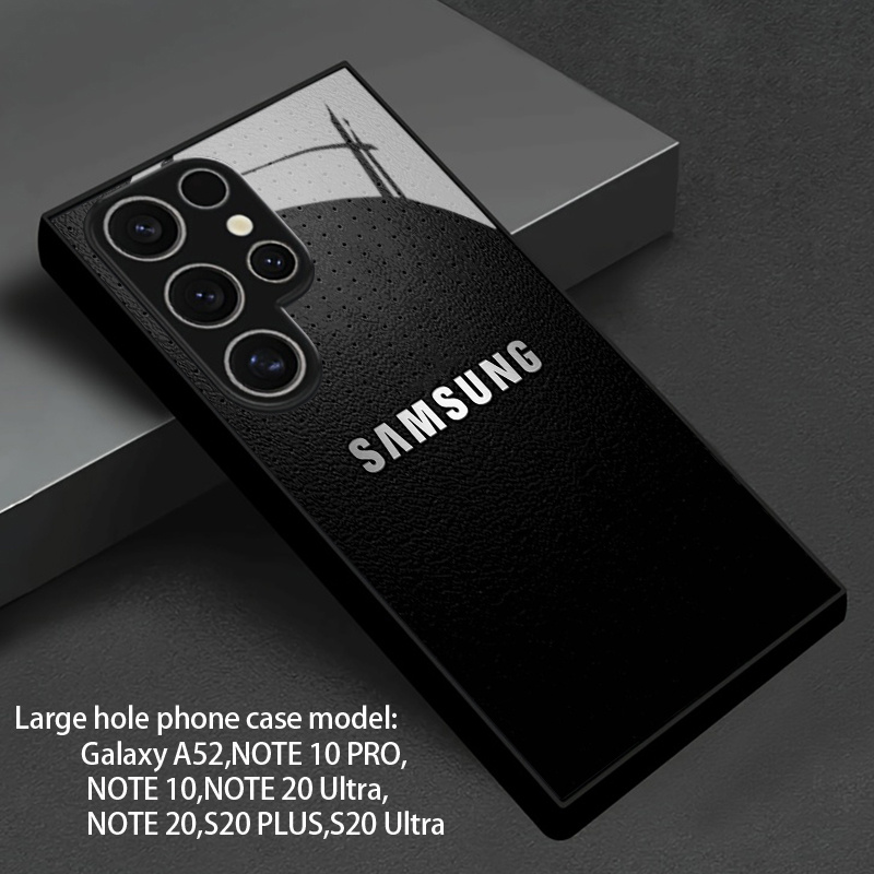 TEMU Phone Case - Brand Showcases A Sparkling Pattern Tempered Glass Phone Case For Galaxy S26/s25/s24/s23/s22/s21/s20/note