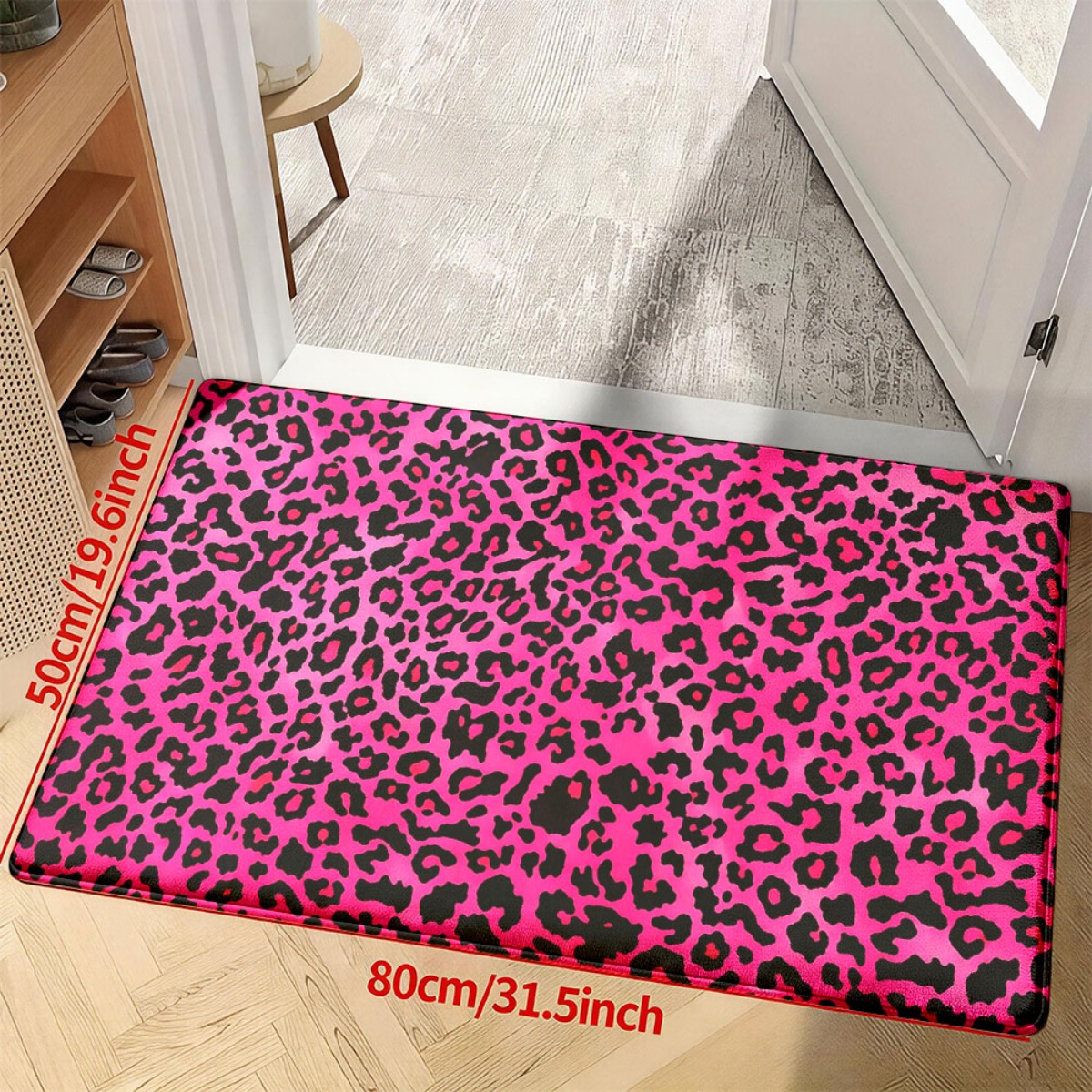 TEMU 1pc With Hot Leopard Print Pattern Cozy Carpet With Modern Printed Designed For Camping Porch Indoor Use Sizes For Space