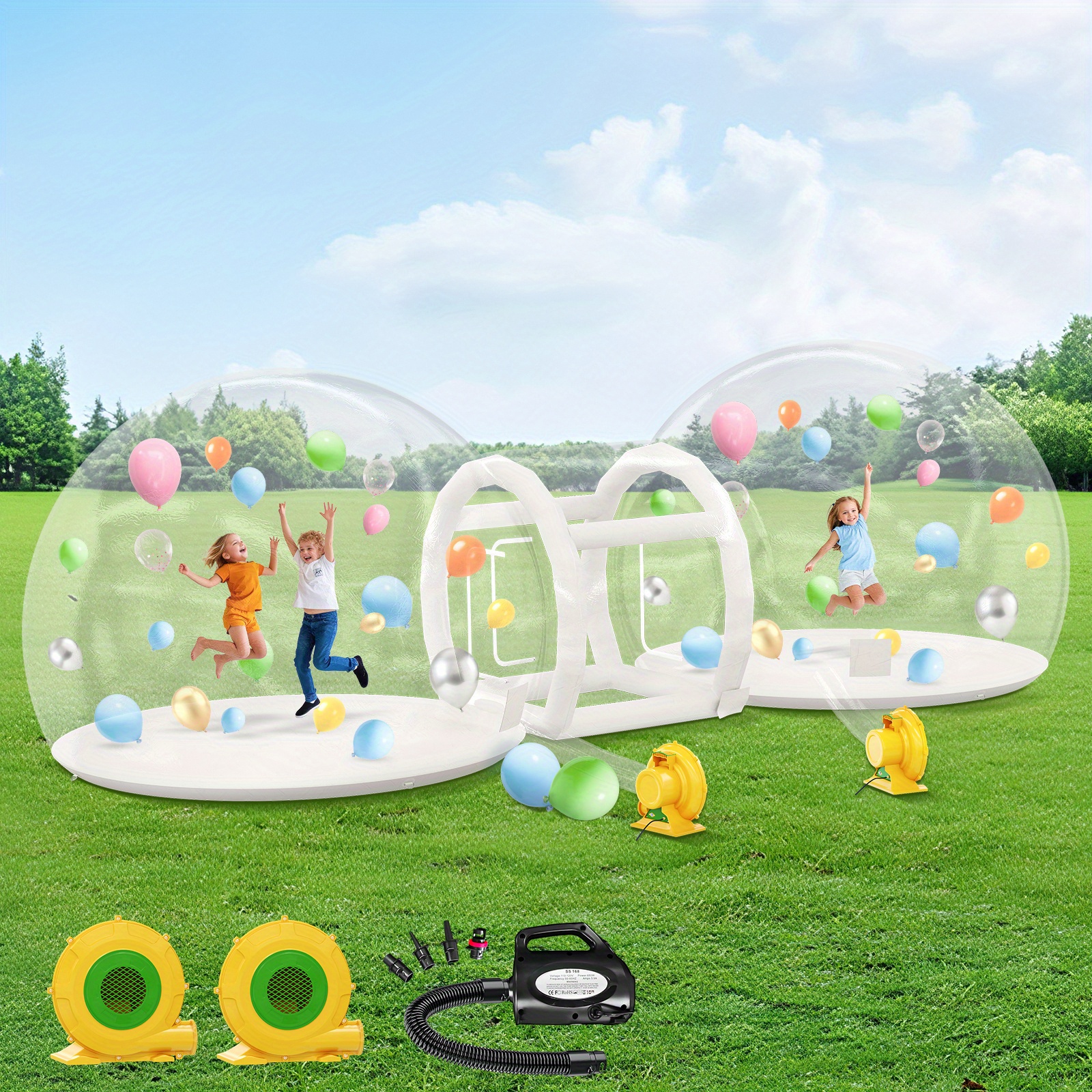 Maison à Bulles Gonflable 3m - Tente Dôme Transparente TPU Avec Soufflerie, Pour Jardin & Événements - 7