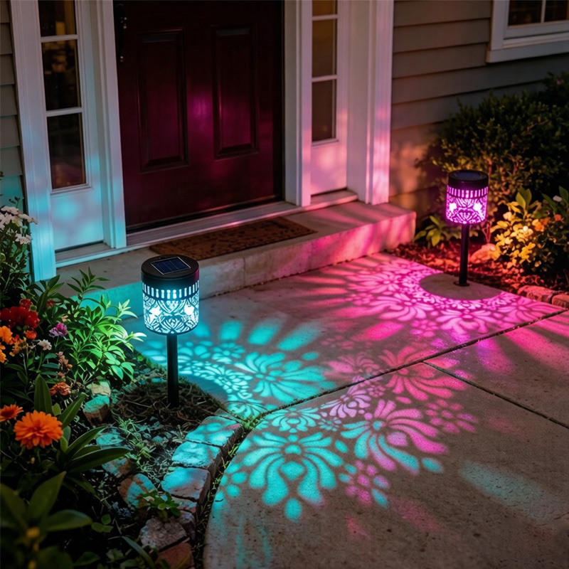 Lumière Solaire à Brancher, Ensemble de 2 Lampes de Pelouse d'Extérieur Pivoine, Lampes Solaires de Jardin, Convient pour Pelouse de Jardin, Cour, Chemin, Allée et Décoration Extérieure, Décoration Lumineuse de Noël Lumière d'Halloween