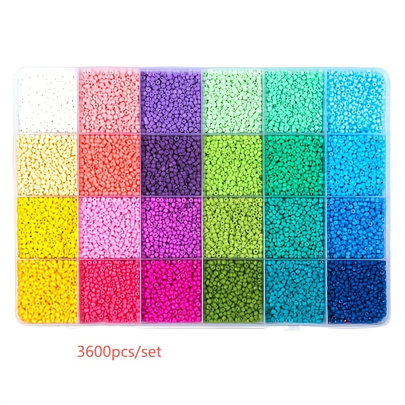 Image of 24grids 3mm Colorful Glass Rice Beads For Bracelet And Necklace Friendship Crafts, Perfect For Christmas Gift Projects