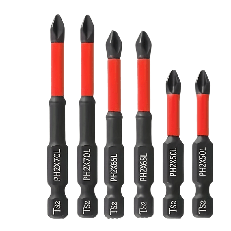 TEMU Set da 3/6 pezzi di punte per cacciavite magnetiche durevoli in acciaio S2, set di punte per trapano antiscivolo: per trapani a croce e a