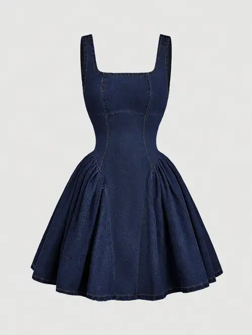 denim ruffle dress sold on Temu United States denim ruffle dress sold on Temu United States