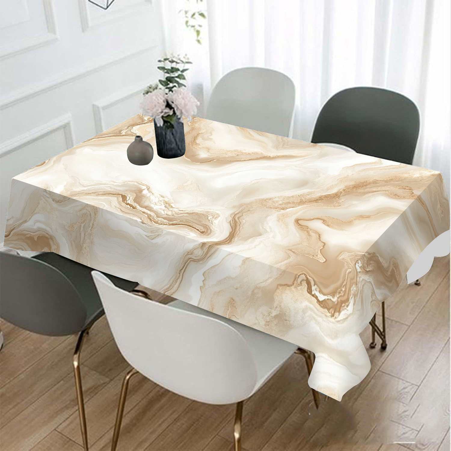 

1pc Pattern Tablecloth - -, - Table For Gatherings, , Table, Table Decor