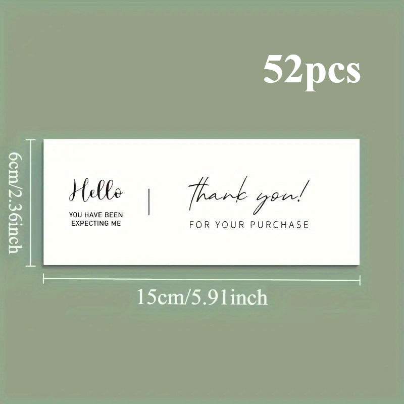 TEMU 6*15cm=2,36*5,91 pouces 52pcs Autocollants Rectangulaires Personnalisés avec ou Personnalisés - Autocollants Brillants Style Élégant Cursif,