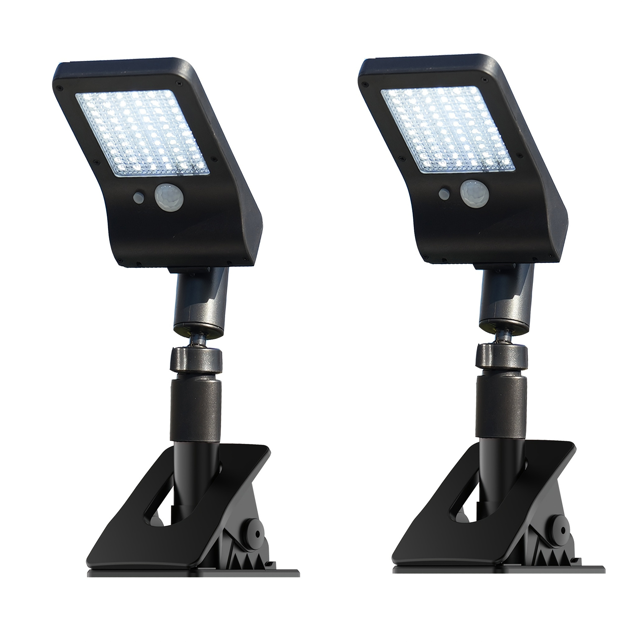 E-shop 2er-Pack -On Wandleuchten, IP44 LED Bewegungsmelder Solarleuchten, Clip-On Leuchten, Ideal für Veranda, Terrasse, Hof, Garten, Außenbereich