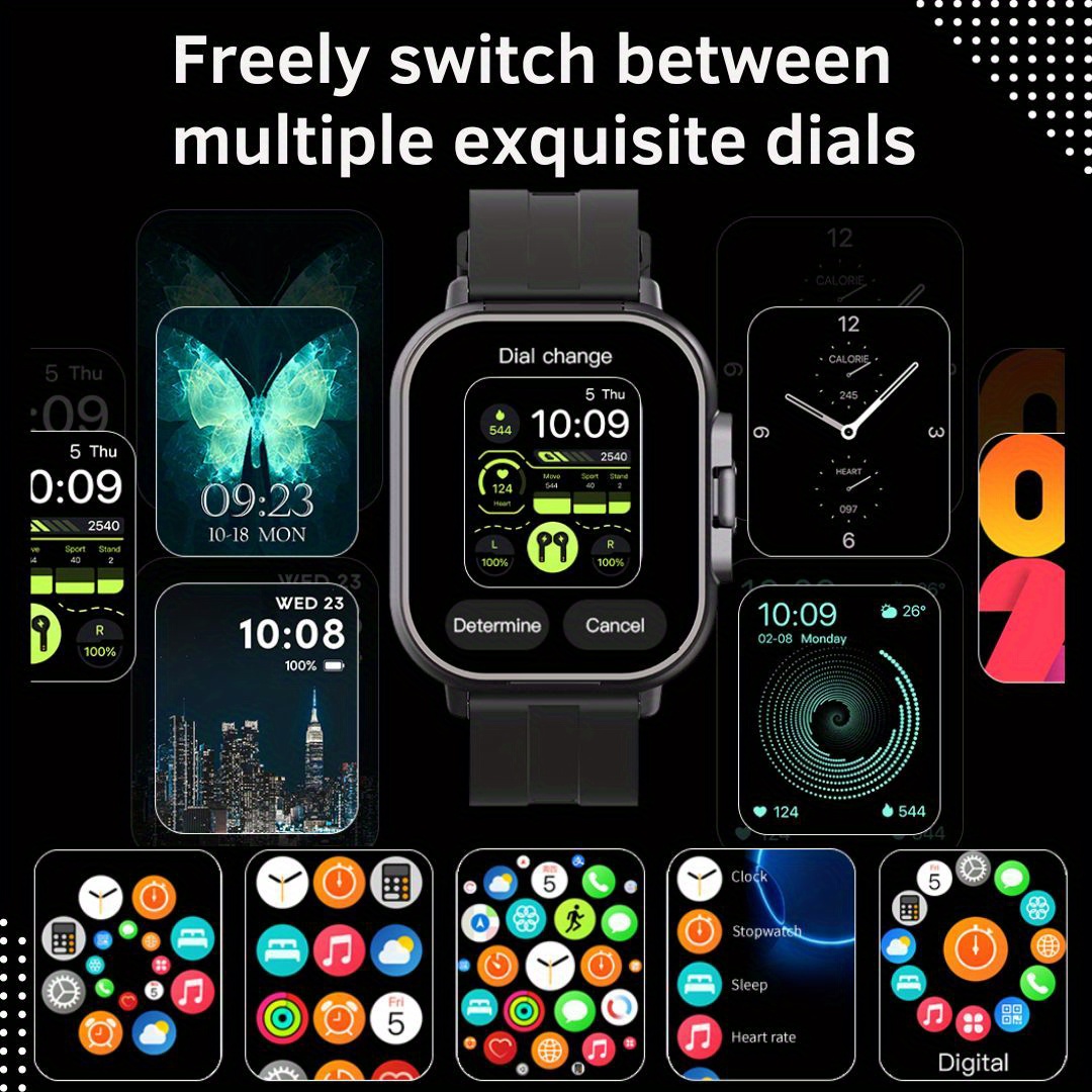 smart watch with built in earbuds 2 01 tft display 240p resolution non waterproof rechargeable lithium polymer battery wireless 5 3 compatible with iphone   fitness   with alarm nfc battery powered 240mah d8 details 6