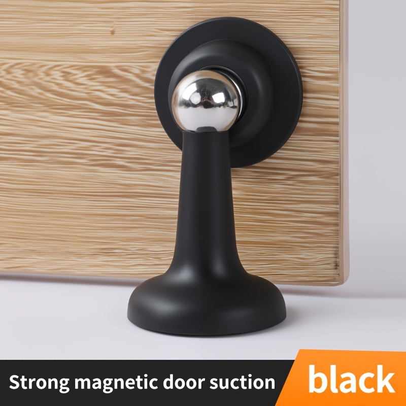 TEMU 2pcs Set (1 Door Stop Head + 1 Door Stop Base) Without Drilling, New Style, Household Use, Strong Magnetic , Bathroom Anti-collision, Silent,