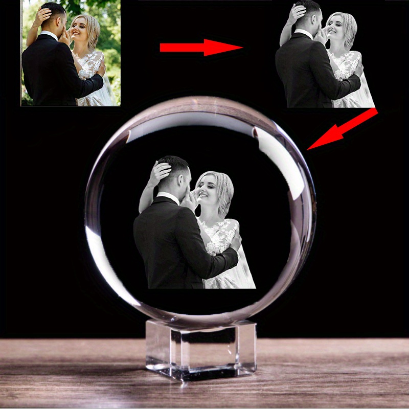 

Personalized Laser-engraved Crystal Photo Ball Frame, A Basic Frame Customized As For Him, Her Birthday Gift, Suitable For Valentine's Day, Graduation Season, And Travel , Diy Handmade Materials