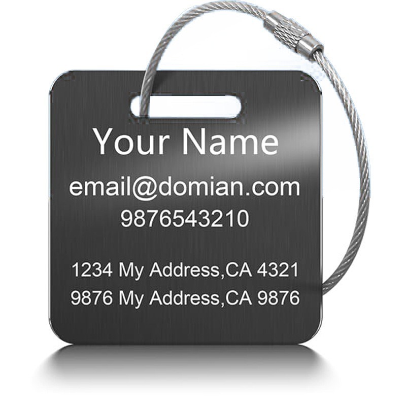Custom Acrylic Luggage Tag with Wire Rope Hook
