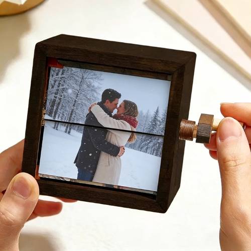 customized hand cranked 8 photo machine personalized page flipping photo box manual page flipping photo machine is an ideal gift for and suitable for daily home decoration