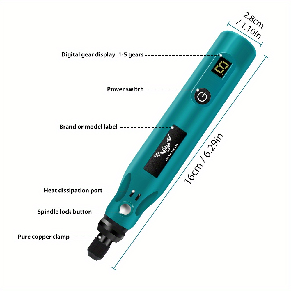 JENABOM 25pcs/39pcs Black and Blue USB Rechargeable Electric Grinder Set Jade Carving Electric Grinder Mini Household Electric Pencil Grinder Rotating Furniture Angle Grinder Tool, Mini Grinder Power Tool, Grinder Power Tool, Projects, Home Improvement, Portable Grinder, Ergonomic Grip, Precision Grinding, Durable Construction, Power Tool Kit, Multifunctional Grinder, Cordles Rotary Tool Kit, Rotary Tool Accessorie, Rotary Tool, Oscillating Tool, Mini Power Tool, Engraving Pen, Dermal