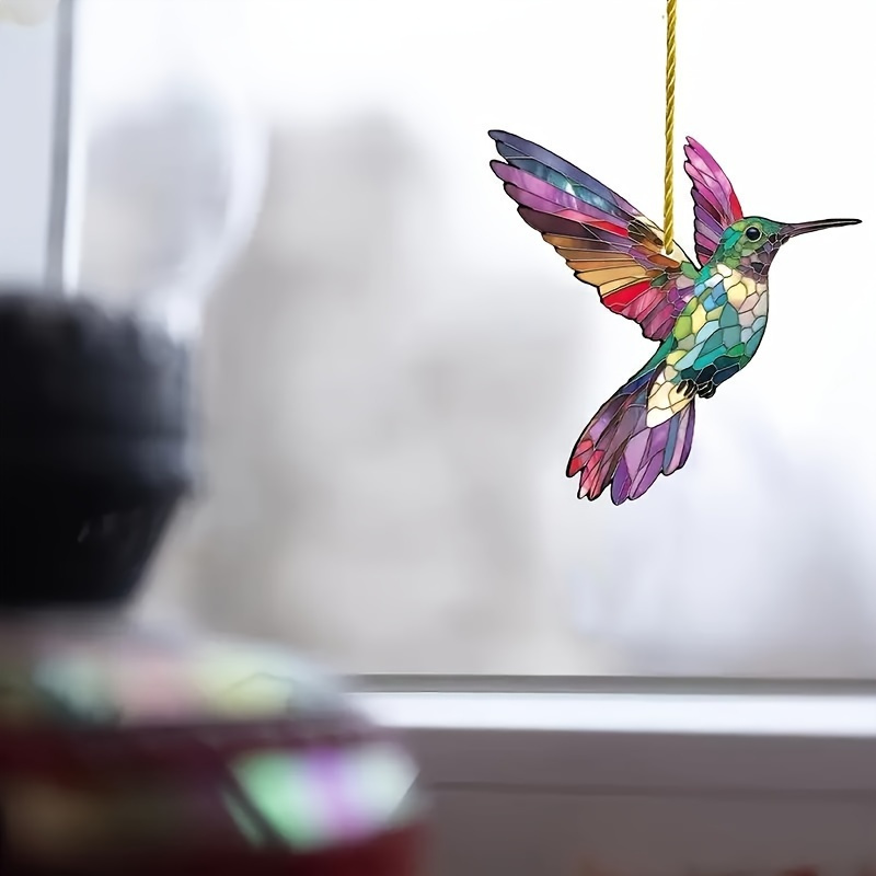 

Hummingbird Light - 5.9"x5.9" Acrylic Window Hanging, Fun 2d Wall Art For Living Room, Bedroom, Porch - Perfect Christmas Gift