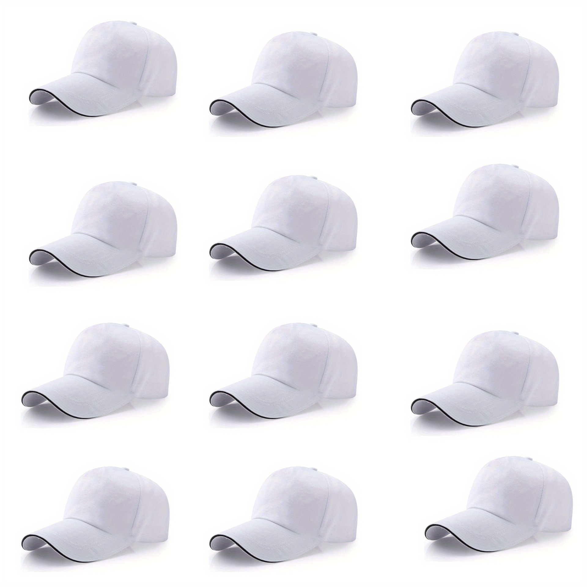 12 stk. unisex baseballcaps für außenwerbung mit bedruckbarem logo, reisemützen, mehrfarbige snapback-caps