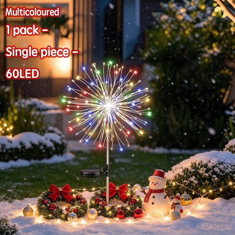 TEMU Outdoor Lights, Solar Lights Outdoor Garden Fireworks Lights For Christmas, Halloween, Thanksgiving Decorations, Ip65 8 Lighting Mode Holiday