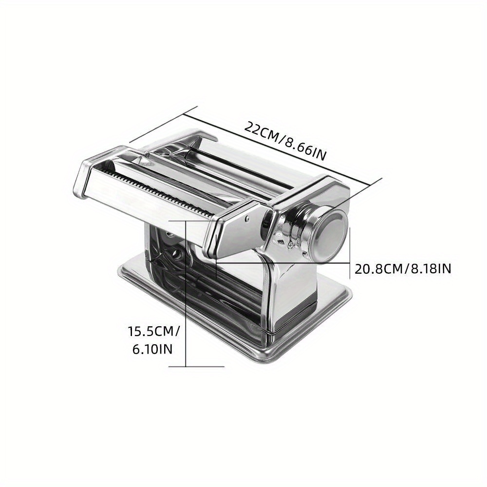 TEMU 22*20.8*15.5cm Stainless Steel Adjustable Pasta Maker Machine Lasagne Spaghetti Ravioli Cutter